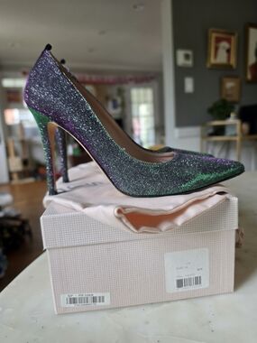 SJP by Sarah Jessica Parker Fawn  Glitter Pointed-Toe Stiletto Pumps Size 38/8